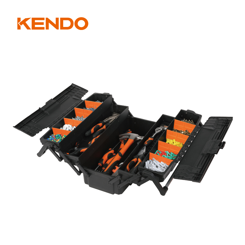 Boîte à outils en plastique cantilever haute résistance à 5 plateaux avec tiroirs