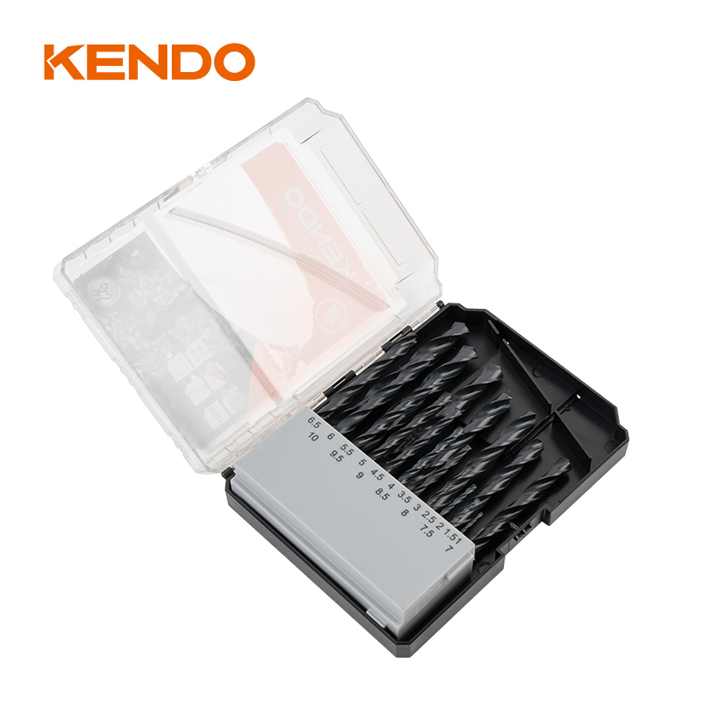 Foret hélicoïdal HSS, 19 pièces, finition forgée et noire