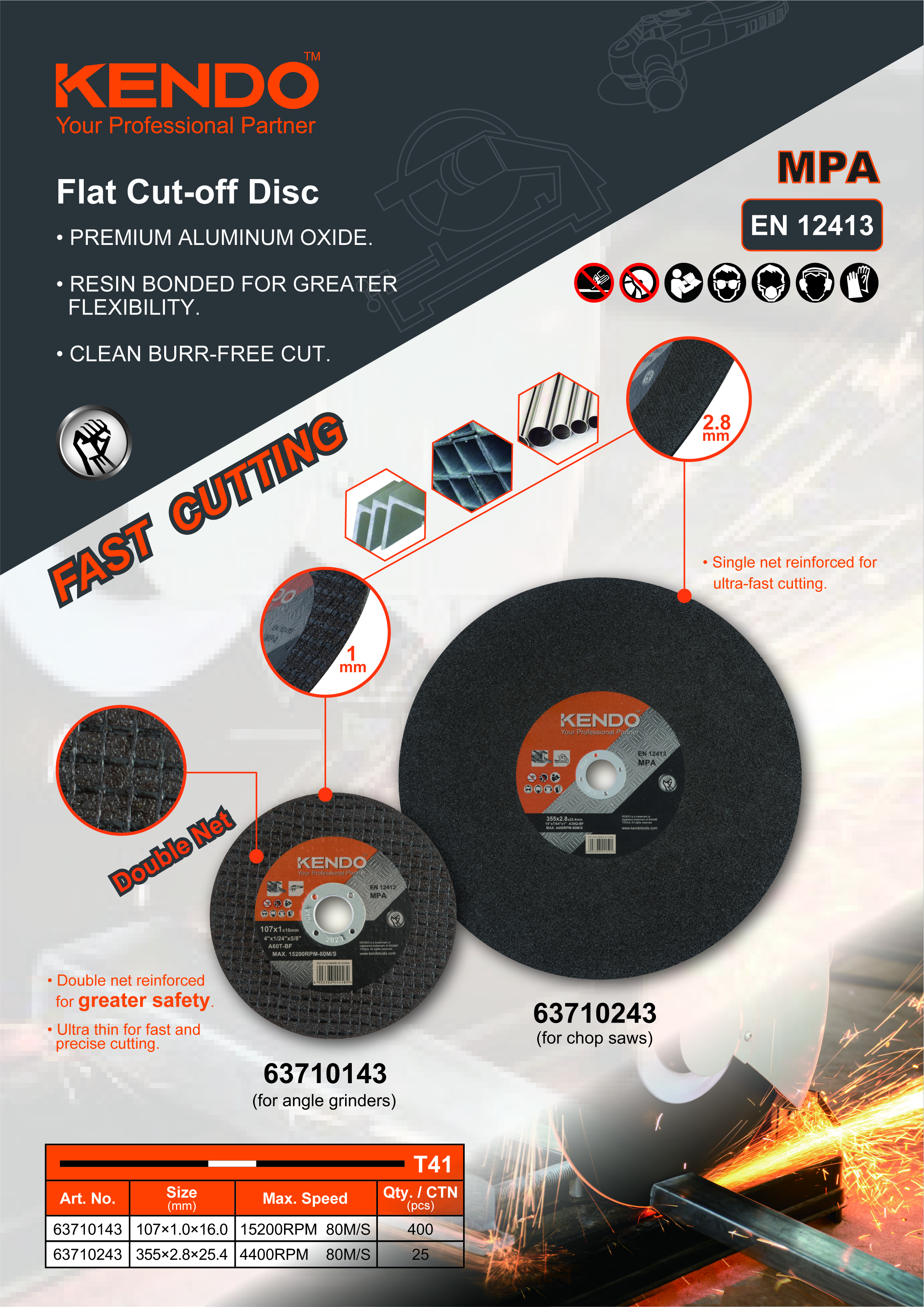 Comment installer correctement un disque à tronçonner plat en métal ?