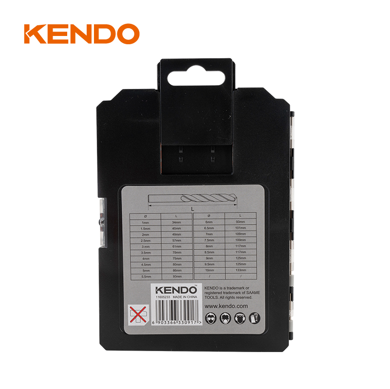 Foret hélicoïdal HSS, 19 pièces, finition forgée et noire