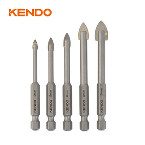 Jeu de 5 forets à verre, hexagonaux. Tige à changement rapide